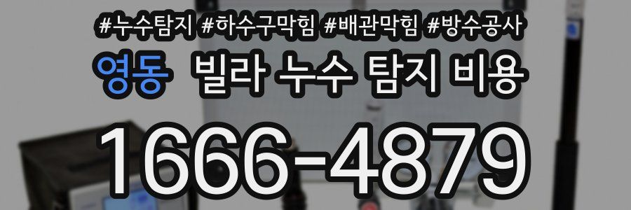 영동 빌라 누수 탐지 비용