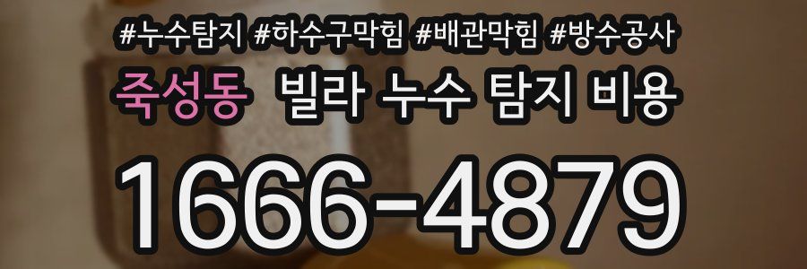 죽성동 빌라 누수 탐지 비용