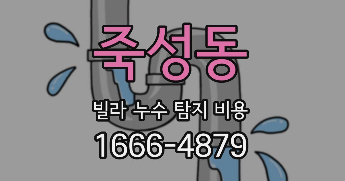죽성동 빌라 누수 탐지 비용