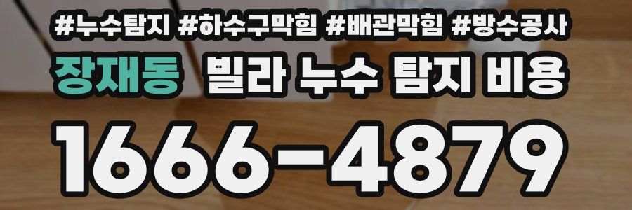 장재동 빌라 누수 탐지 비용