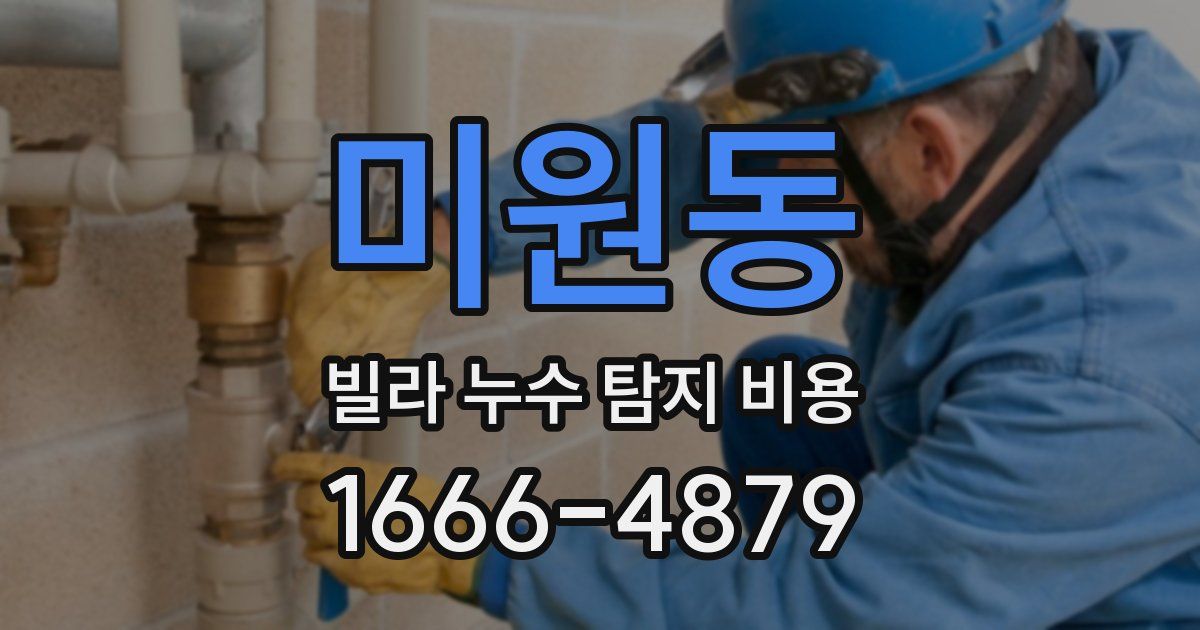 미원동 빌라 누수 탐지 비용