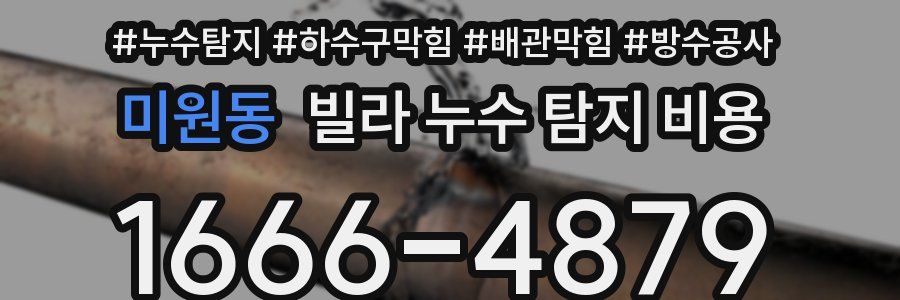 미원동 빌라 누수 탐지 비용