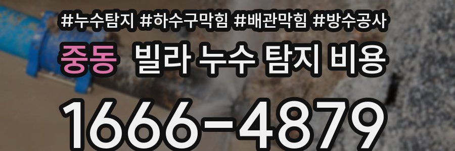 중동 빌라 누수 탐지 비용