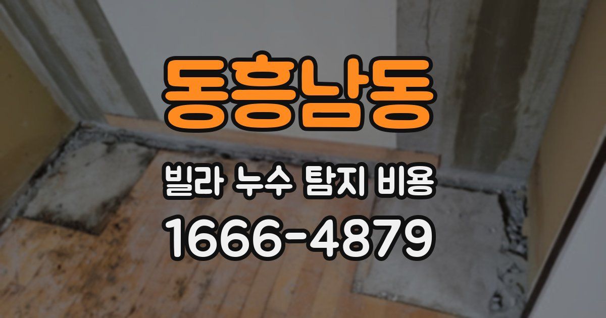 동흥남동 빌라 누수 탐지 비용