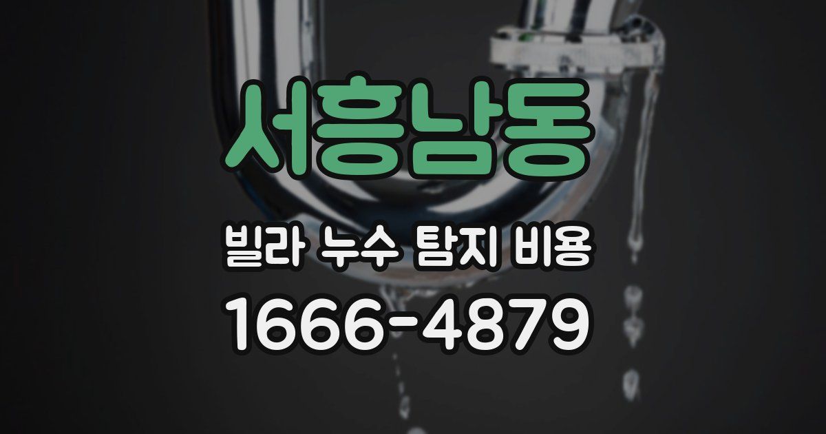 서흥남동 빌라 누수 탐지 비용