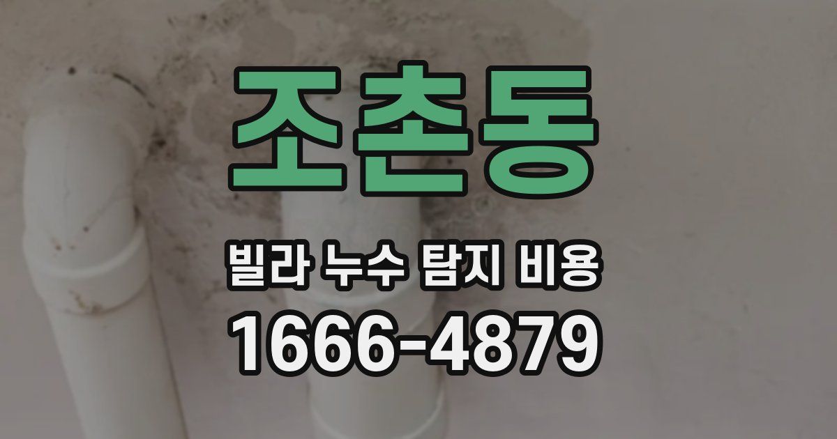 조촌동 빌라 누수 탐지 비용