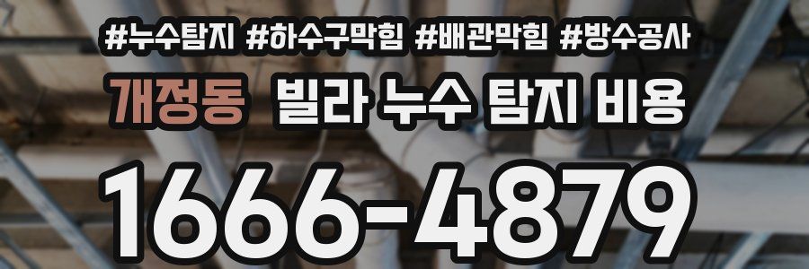 개정동 빌라 누수 탐지 비용