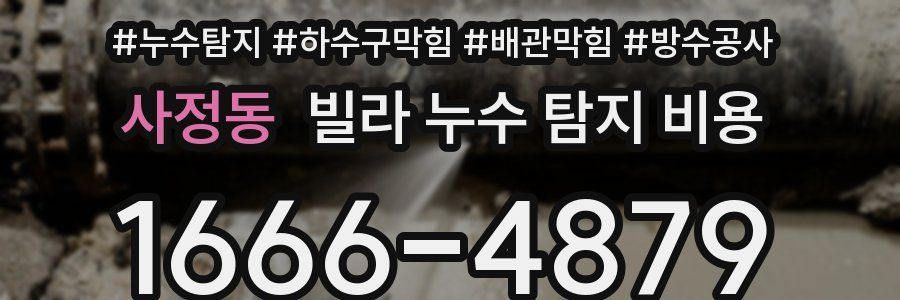 사정동 빌라 누수 탐지 비용