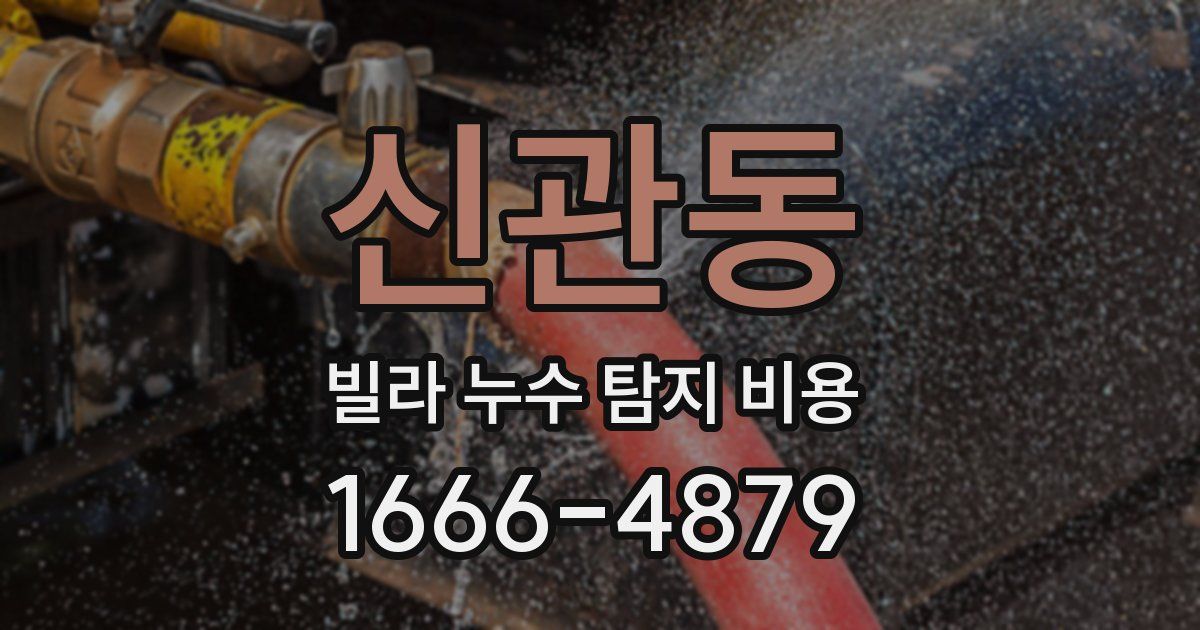신관동 빌라 누수 탐지 비용