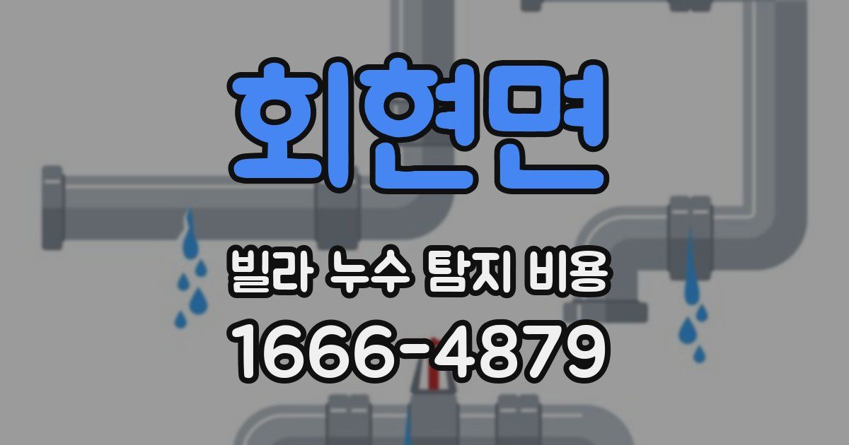 회현면 빌라 누수 탐지 비용