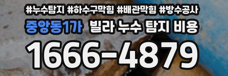 중앙동1가 빌라 누수 탐지 비용