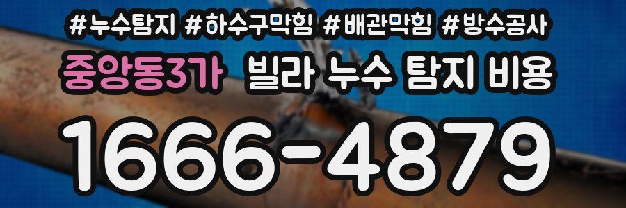 중앙동3가 빌라 누수 탐지 비용