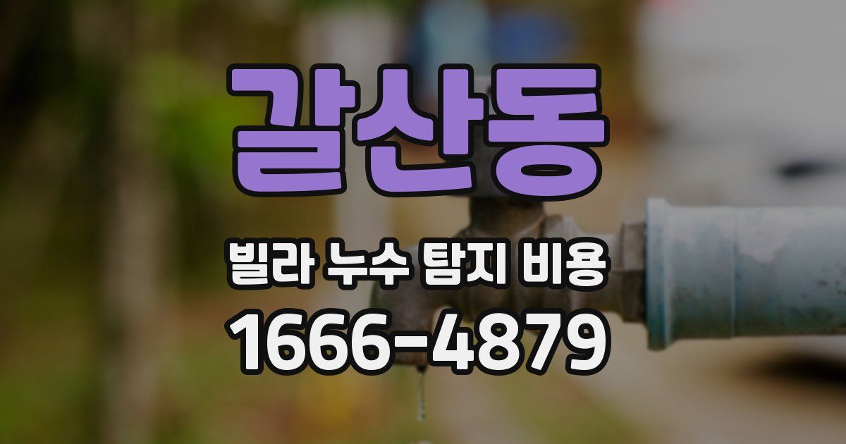 갈산동 빌라 누수 탐지 비용