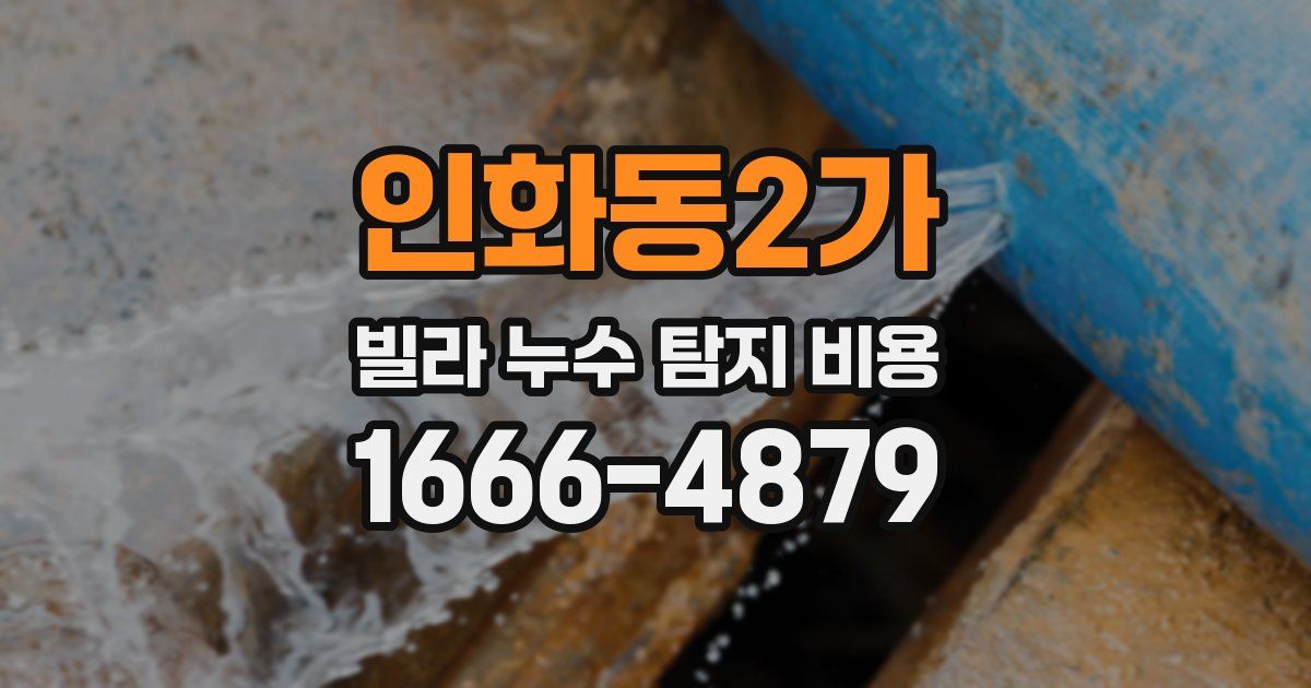 인화동2가 빌라 누수 탐지 비용