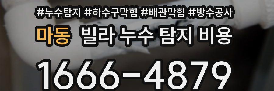 마동 빌라 누수 탐지 비용