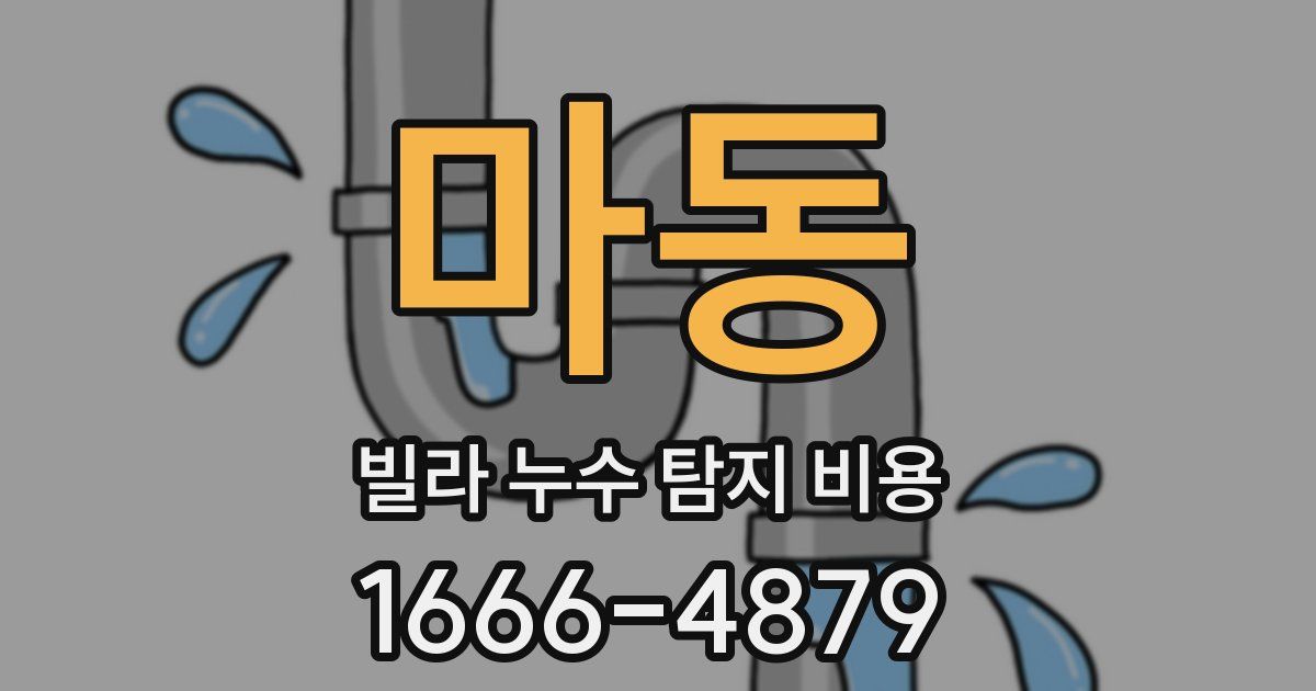 마동 빌라 누수 탐지 비용