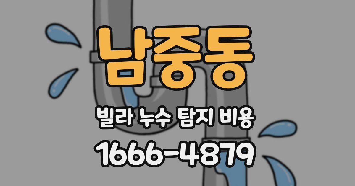 남중동 빌라 누수 탐지 비용