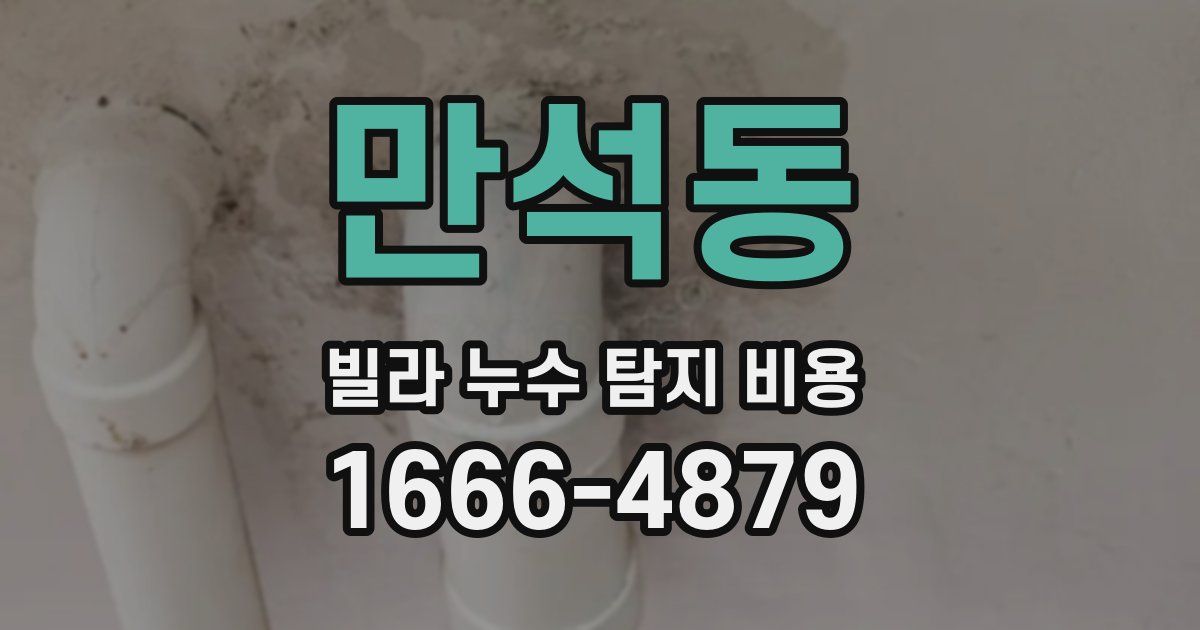 만석동 빌라 누수 탐지 비용