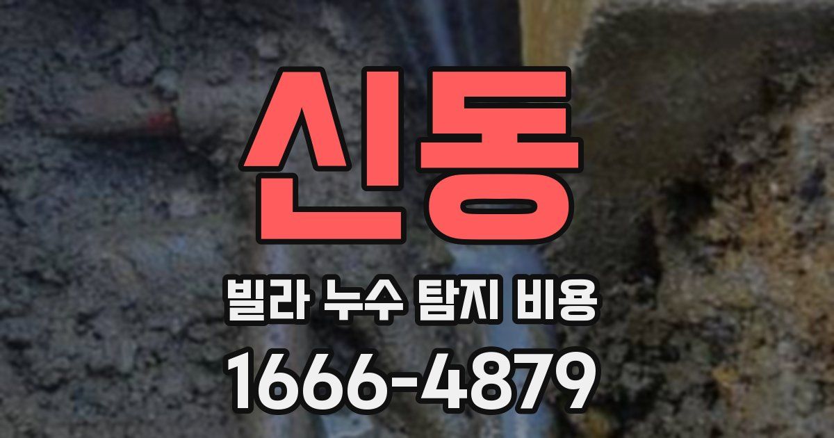 신동 빌라 누수 탐지 비용