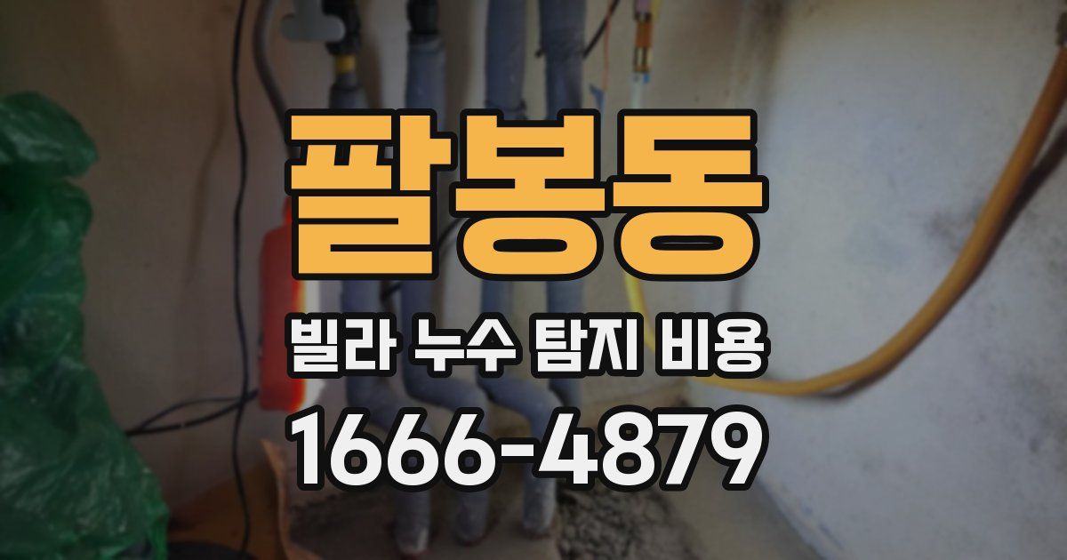 팔봉동 빌라 누수 탐지 비용