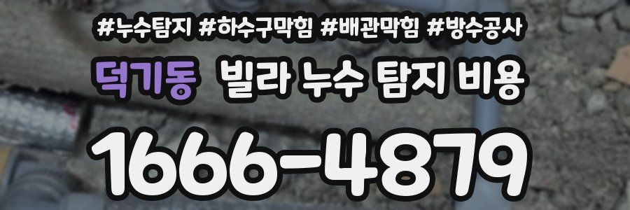 덕기동 빌라 누수 탐지 비용