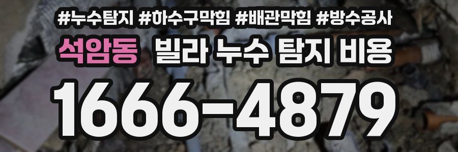 석암동 빌라 누수 탐지 비용