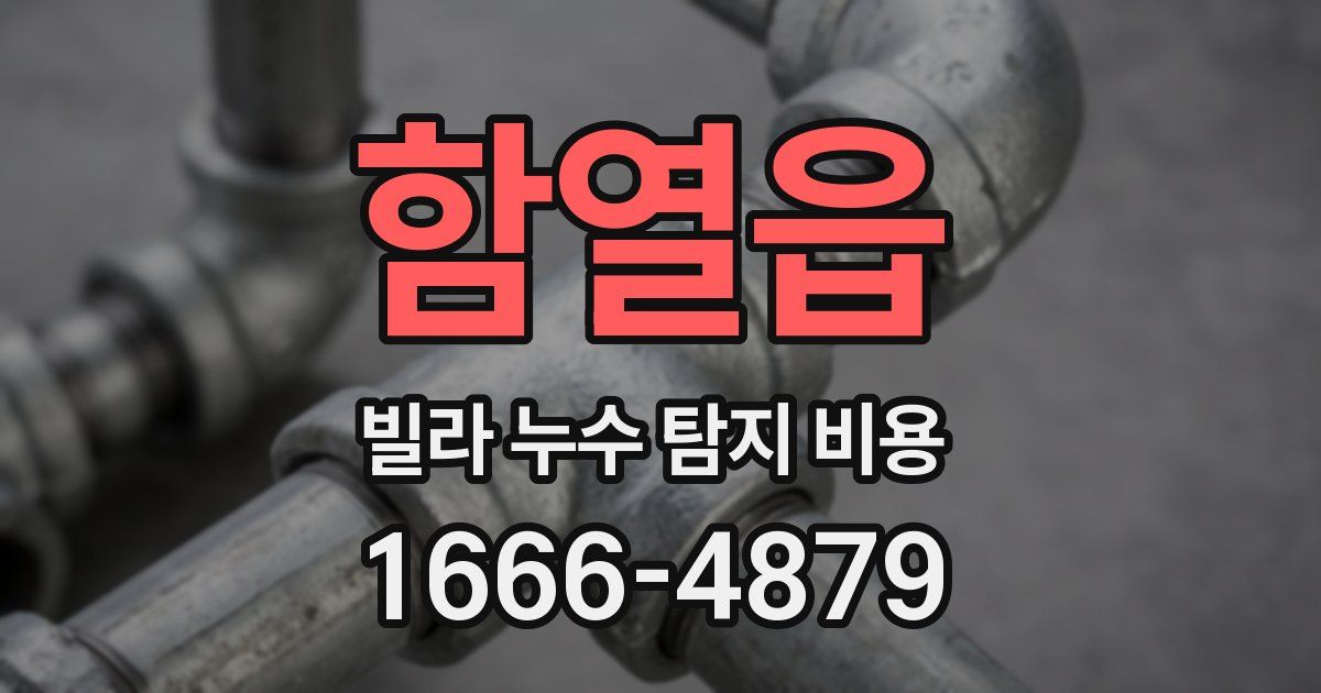 함열읍 빌라 누수 탐지 비용