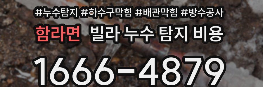 함라면 빌라 누수 탐지 비용