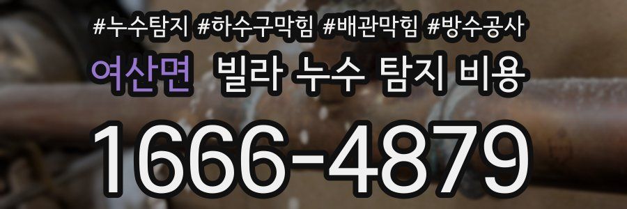 여산면 빌라 누수 탐지 비용