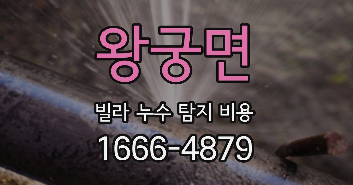 왕궁면 빌라 누수 탐지 비용