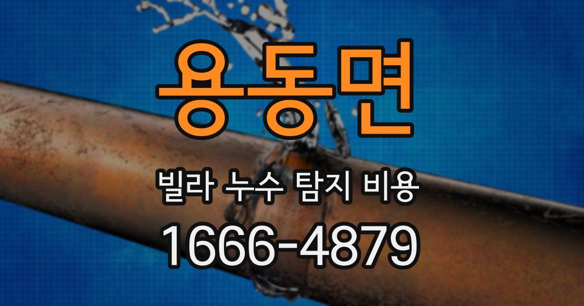 용동면 빌라 누수 탐지 비용