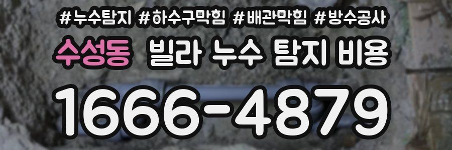 수성동 빌라 누수 탐지 비용