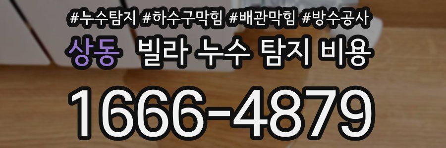 상동 빌라 누수 탐지 비용