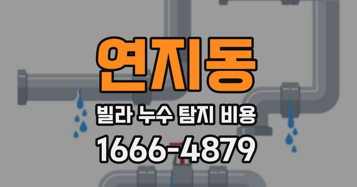 연지동 빌라 누수 탐지 비용