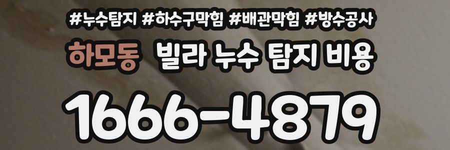하모동 빌라 누수 탐지 비용