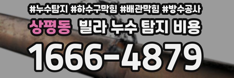 상평동 빌라 누수 탐지 비용