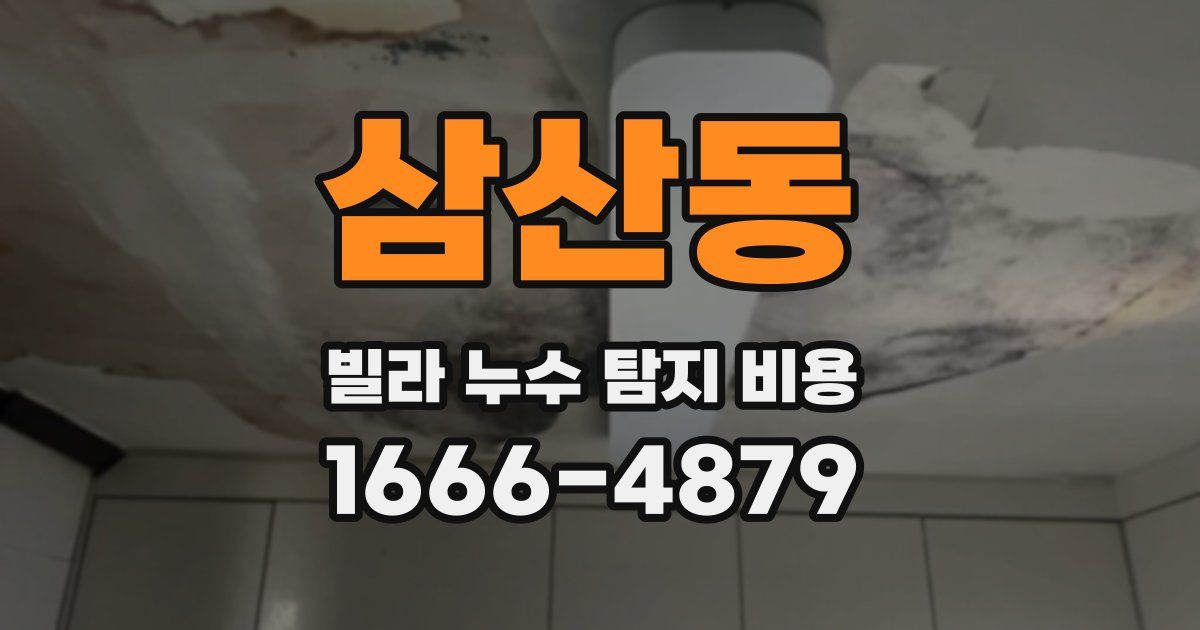 삼산동 빌라 누수 탐지 비용