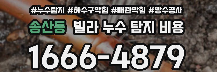 송산동 빌라 누수 탐지 비용
