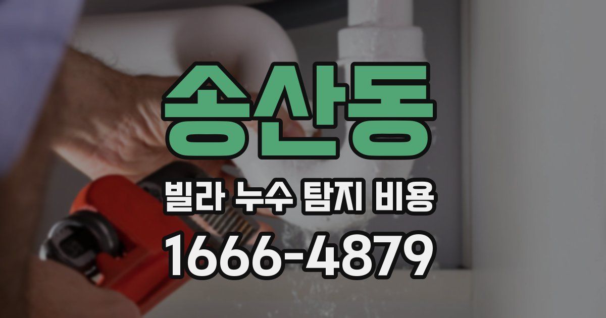 송산동 빌라 누수 탐지 비용