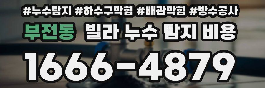부전동 빌라 누수 탐지 비용