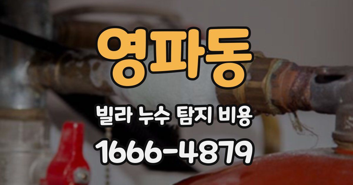 영파동 빌라 누수 탐지 비용