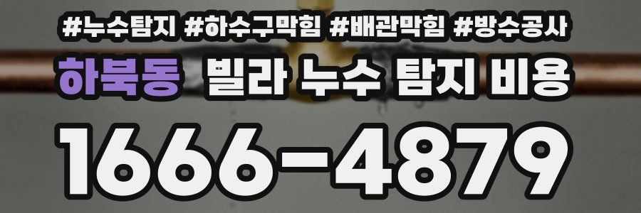하북동 빌라 누수 탐지 비용