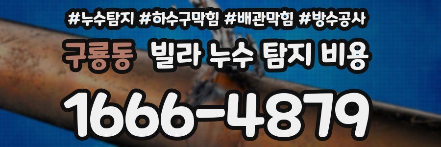 구룡동 빌라 누수 탐지 비용