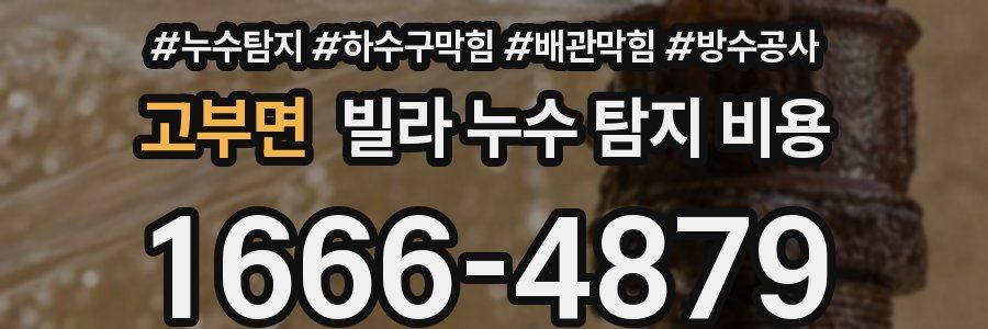 고부면 빌라 누수 탐지 비용