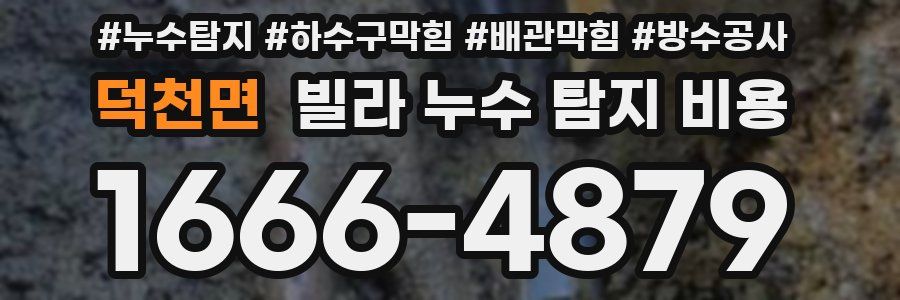덕천면 빌라 누수 탐지 비용