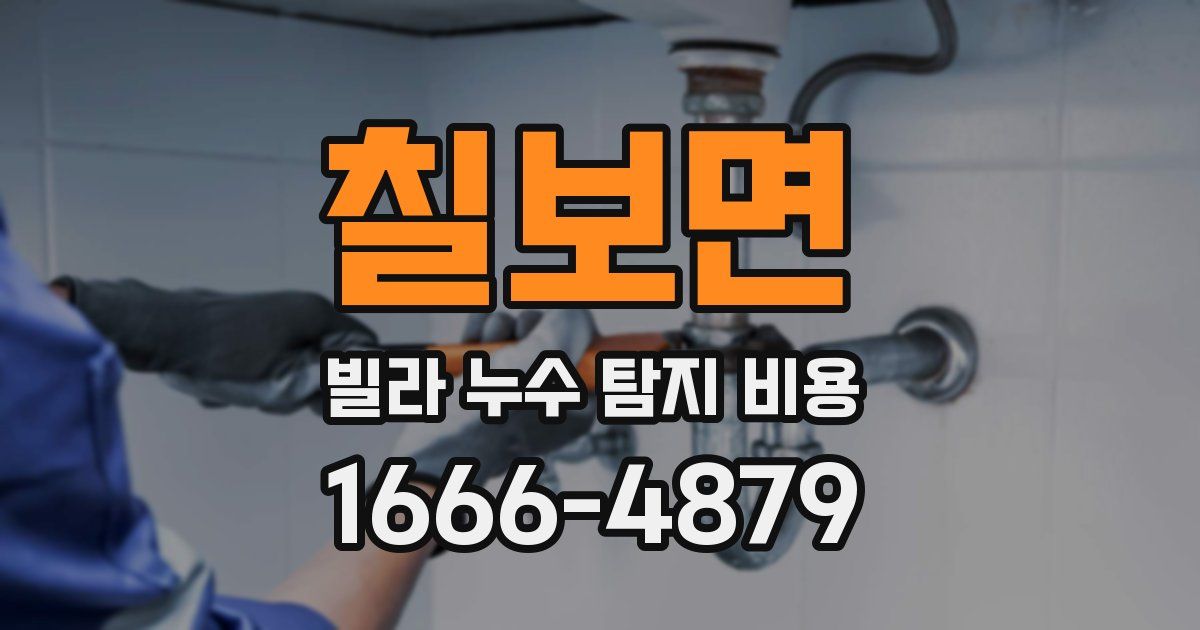 칠보면 빌라 누수 탐지 비용