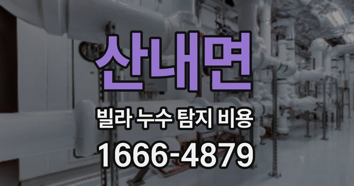 산내면 빌라 누수 탐지 비용