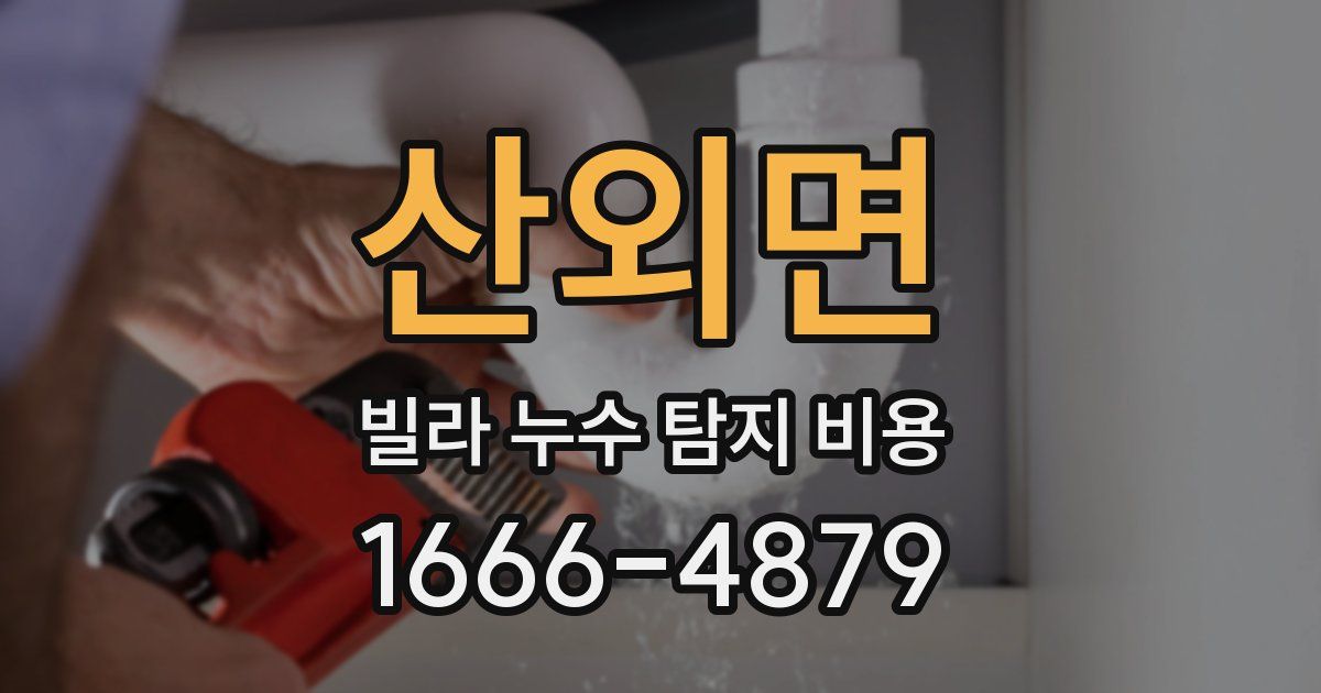 산외면 빌라 누수 탐지 비용