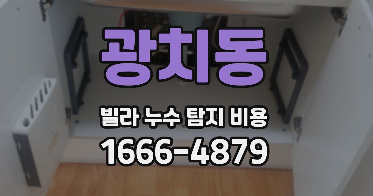 광치동 빌라 누수 탐지 비용