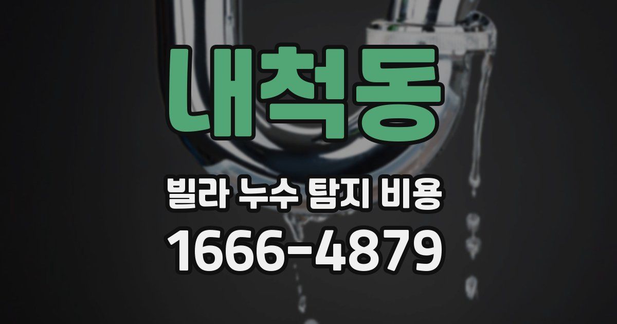 내척동 빌라 누수 탐지 비용